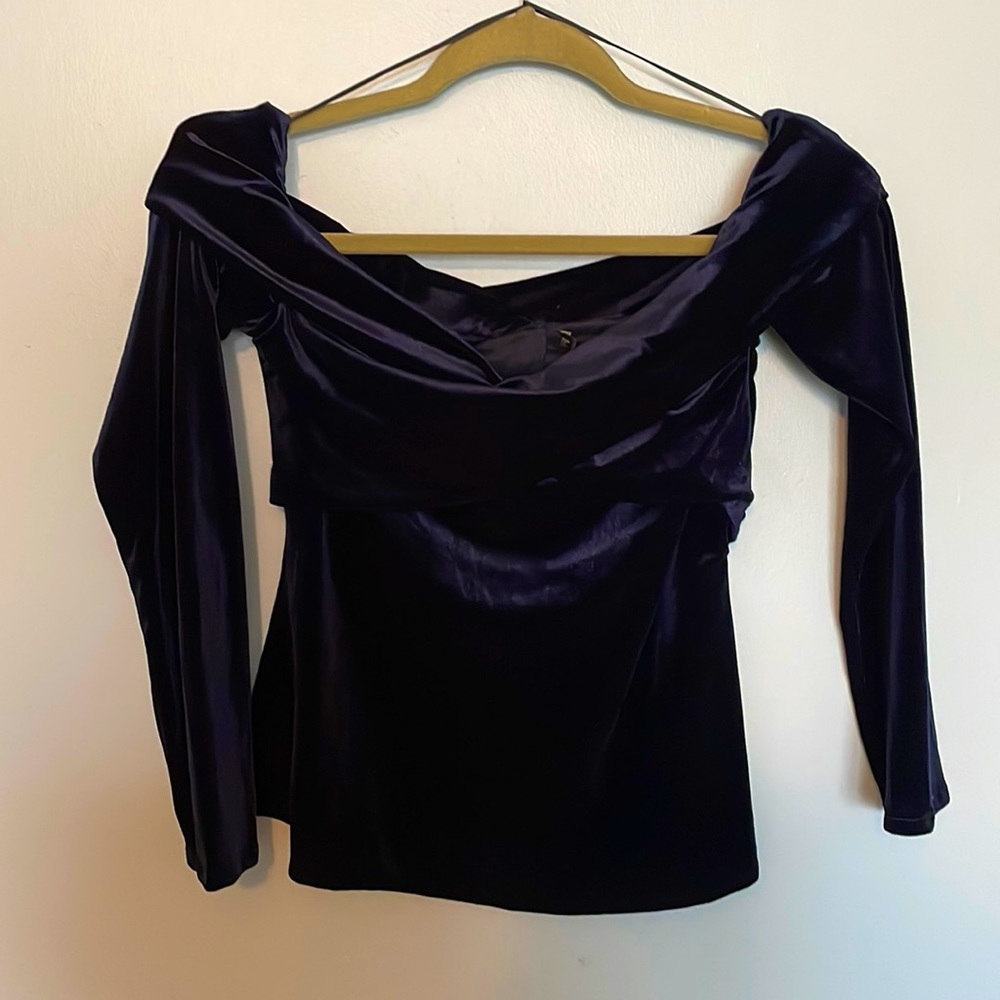 Navy velvet top